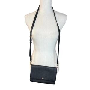 Tory Burch black leather crossbody neutral everyday purse casual